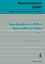 Cover: Specification of a CAD*I Neutral File for Solids - Springer