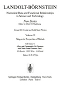 Cover: Alloys and Compounds of d-Elements with Main Group Elements. / Legierungen und Verbindungen von d-Elementen mit Elementen der Hauptgruppen. - Springer