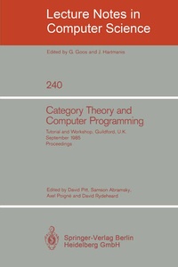 Enlarge image Cover: Category Theory and Computer Programming - Springer