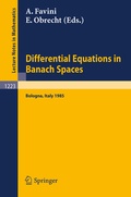 Cover: Differential Equations in Banach Spaces - Springer
