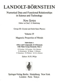Cover: Alloys and Compounds of d-Elements with Main Group Elements. / Legierungen und Verbindungen von d-Elementen mit Elementen der Hauptgruppen. - Springer