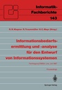 Cover: Informationsbedarfsermittlung und -analyse für den Entwurf von Informationssystemen - Springer