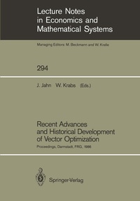 Enlarge image Cover: Recent Advances and Historical Development of Vector Optimization - Springer