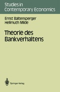 Cover: Theorie des Bankverhaltens - Springer