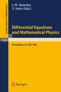 Cover: Differential Equations and Mathematical Physics - Springer