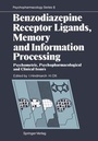 Cover: Benzodiazepine Receptor Ligands, Memory and Information Processing - Springer