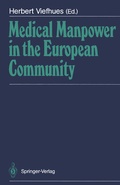 Cover: Medical Manpower in the European Community - Springer