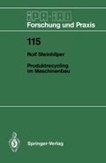Cover: Produktrecycling im Maschinenbau - Springer