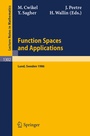 Cover: Function Spaces and Applications - Springer