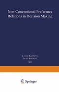 Cover: Non-Conventional Preference Relations in Decision Making - Springer