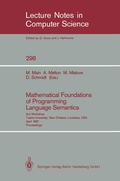 Cover: Mathematical Foundations of Programming Language Semantics - Springer