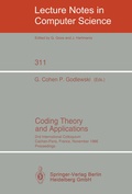 Cover: Coding Theory and Applications - Springer