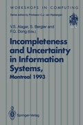 Cover: Incompleteness and Uncertainty in Information Systems - Springer