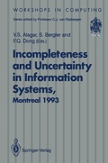 Cover: Incompleteness and Uncertainty in Information Systems - Springer