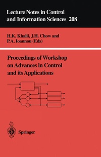 Enlarge image Cover: Proceedings of Workshop on Advances in Control and its Applications - Springer