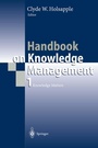 Cover: Handbook on Knowledge Management 1 - Springer