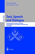 Cover: Text, Speech and Dialogue - Springer