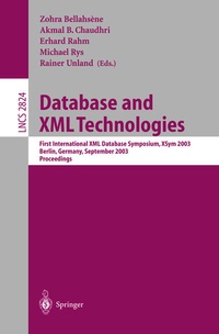 Enlarge image Cover: Database and XML Technologies - Springer