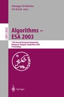 Cover: Algorithms - ESA 2003 - Springer