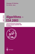 Cover: Algorithms - ESA 2003 - Springer