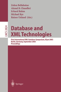 Enlarge image Cover: Database and XML Technologies - Springer