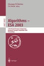 Cover: Algorithms - ESA 2003 - Springer