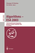 Cover: Algorithms - ESA 2003 - Springer