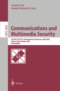 Cover: Communications and Multimedia Security. Advanced Techniques for Network and Data Protection - Springer