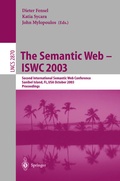 Cover: The Semantic Web - ISWC 2003 - Springer