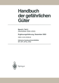 Abbildung von: Handbuch der gefährlichen Güter - Springer