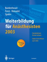 Abbildung von: Weiterbildung für Anästhesisten 2003 - Springer
