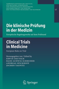 Abbildung von: Die klinische Prüfung in der Medizin / Clinical Trials in Medicine - Springer
