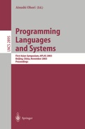 Cover: Programming Languages and Systems - Springer