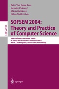 Cover: SOFSEM 2004: Theory and Practice of Computer Science - Springer
