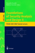 Cover: Foundations of Security Analysis and Design II - Springer