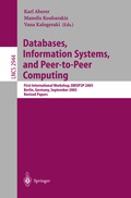 Cover: Databases, Information Systems, and Peer-to-Peer Computing - Springer