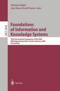 Enlarge image Cover: Foundations of Information and Knowledge Systems - Springer