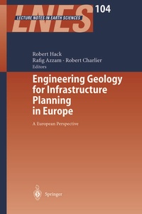 Enlarge image Cover: Engineering Geology for Infrastructure Planning in Europe - Springer