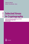 Cover: Selected Areas in Cryptography - Springer