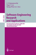 Cover: Software Engineering Research and Applications - Springer