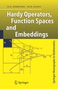Cover: Hardy Operators, Function Spaces and Embeddings - Springer