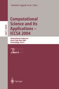 Cover: Computational Science and Its Applications - ICCSA 2004 - Springer