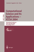 Cover: Computational Science and Its Applications - ICCSA 2004 - Springer