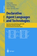 Cover: Declarative Agent Languages and Technologies - Springer