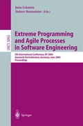 Cover: Extreme Programming and Agile Processes in Software Engineering - Springer