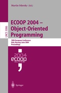 Cover: ECOOP 2004 - Object-Oriented Programming - Springer