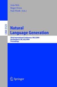 Enlarge image Cover: Natural Language Generation - Springer
