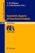Cover: Geometric Aspects of Functional Analysis - Springer
