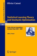 Cover: Statistical Learning Theory and Stochastic Optimization - Springer
