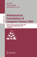 Cover: Mathematical Foundations of Computer Science 2004 - Springer